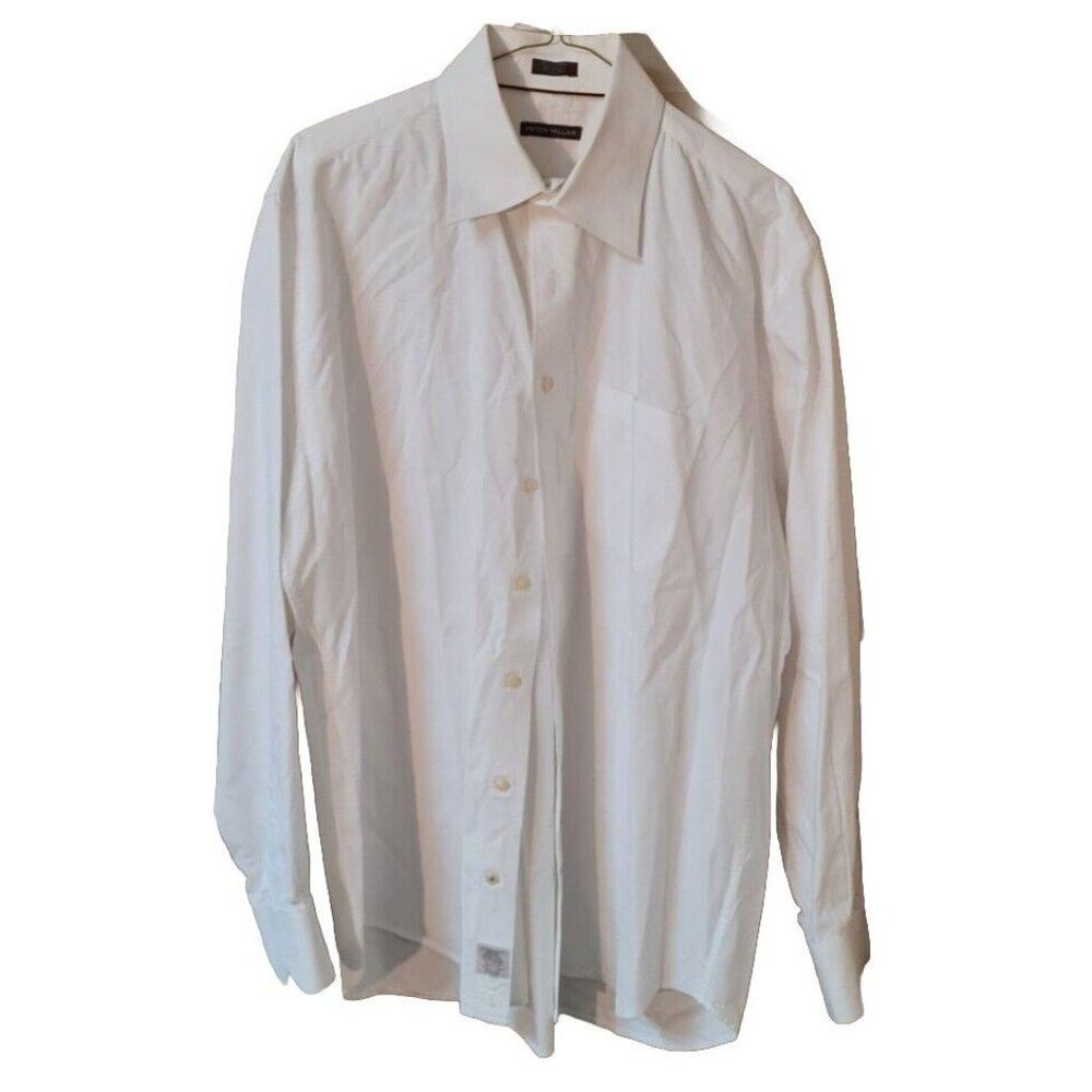 Peter Millar Shirt Mens XL White Plaid Button Up Lightweight Casual 100% Cotton